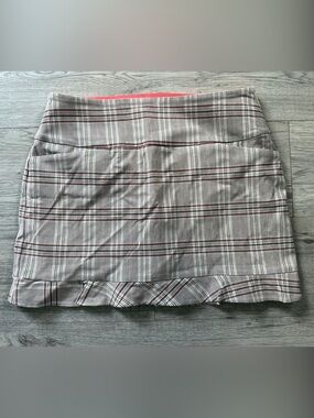 Plaid Mini Skirt with Coral Lining/Short